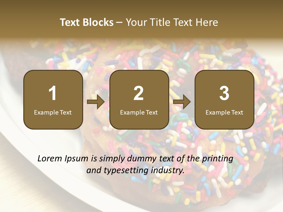 Festive Donuts With Rainbow Sprinkles. PowerPoint Template