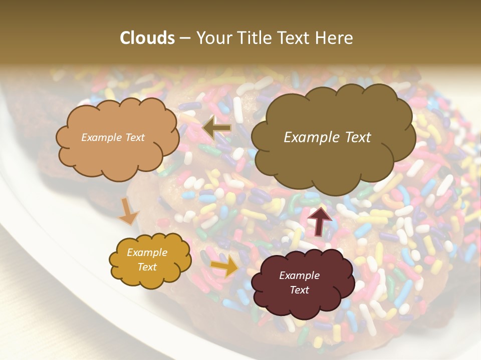 Festive Donuts With Rainbow Sprinkles. PowerPoint Template