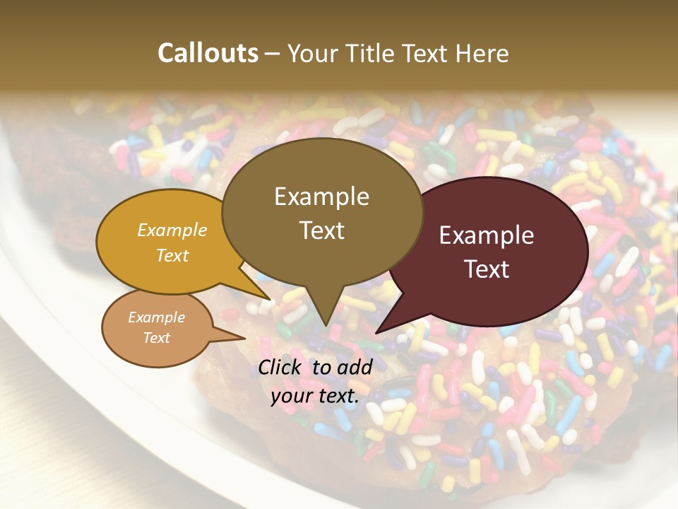 Festive Donuts With Rainbow Sprinkles. PowerPoint Template