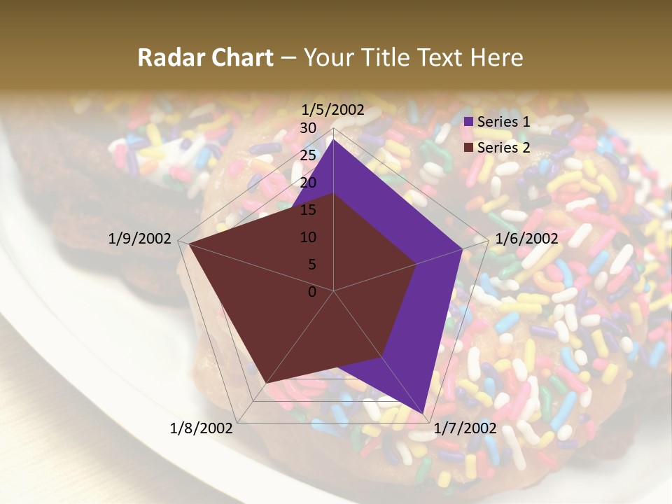 Festive Donuts With Rainbow Sprinkles. PowerPoint Template