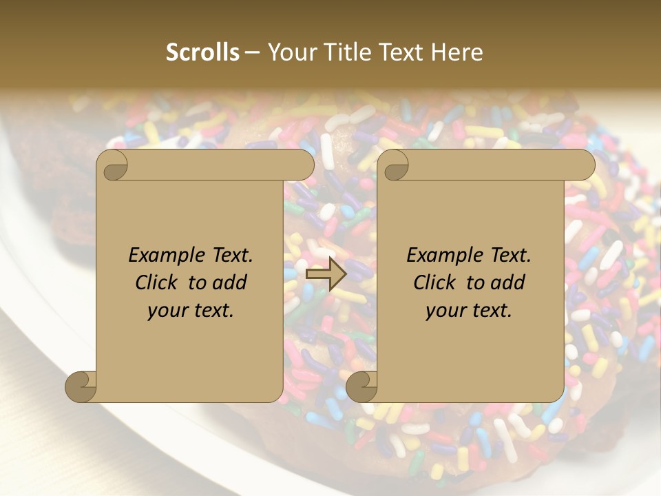 Festive Donuts With Rainbow Sprinkles. PowerPoint Template