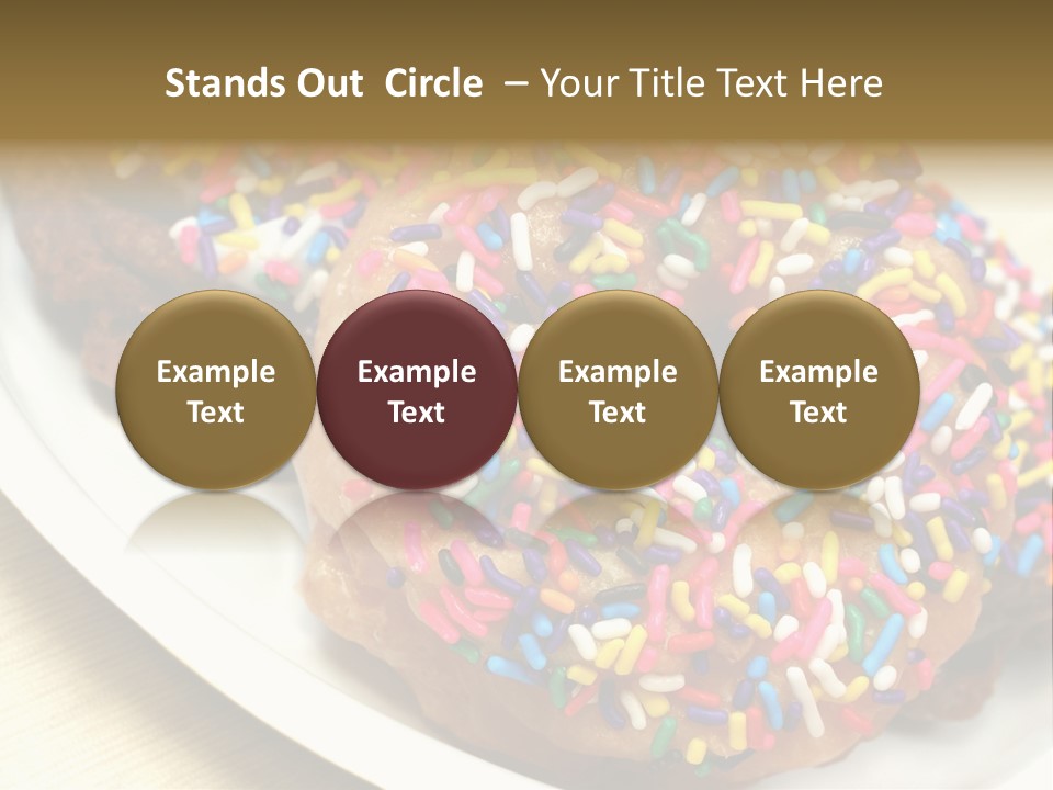 Festive Donuts With Rainbow Sprinkles. PowerPoint Template