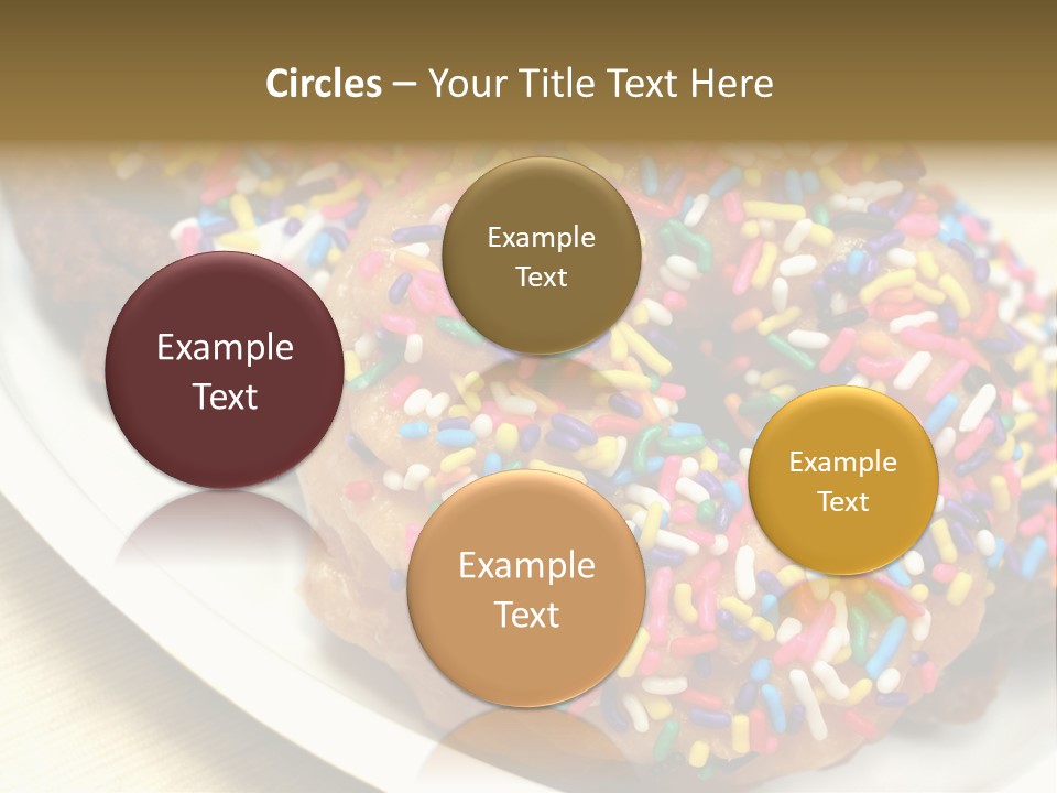 Festive Donuts With Rainbow Sprinkles. PowerPoint Template