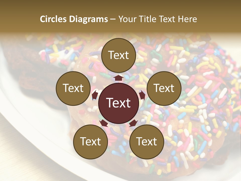 Festive Donuts With Rainbow Sprinkles. PowerPoint Template