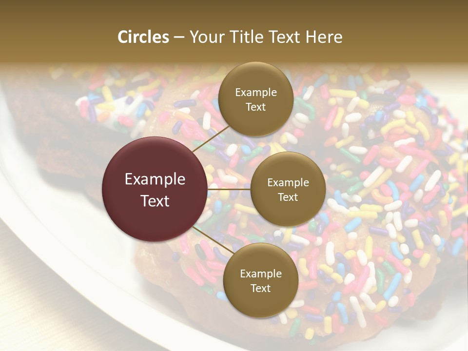 Festive Donuts With Rainbow Sprinkles. PowerPoint Template