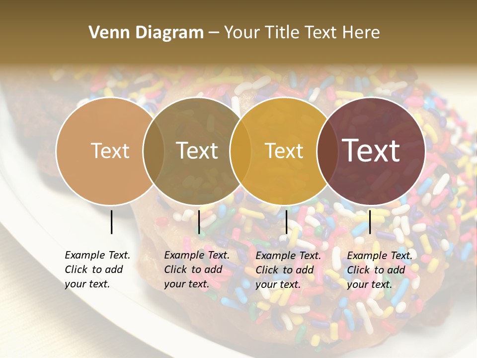 Festive Donuts With Rainbow Sprinkles. PowerPoint Template