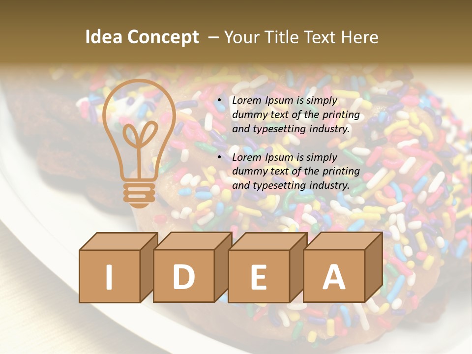 Festive Donuts With Rainbow Sprinkles. PowerPoint Template