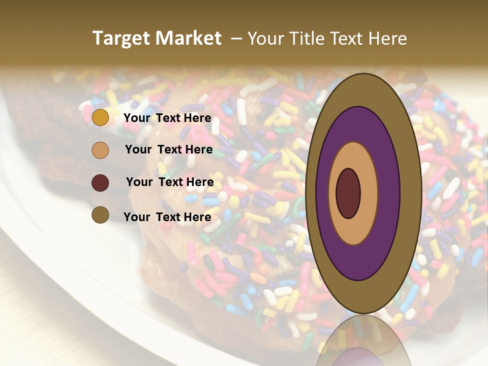 Festive Donuts With Rainbow Sprinkles. PowerPoint Template