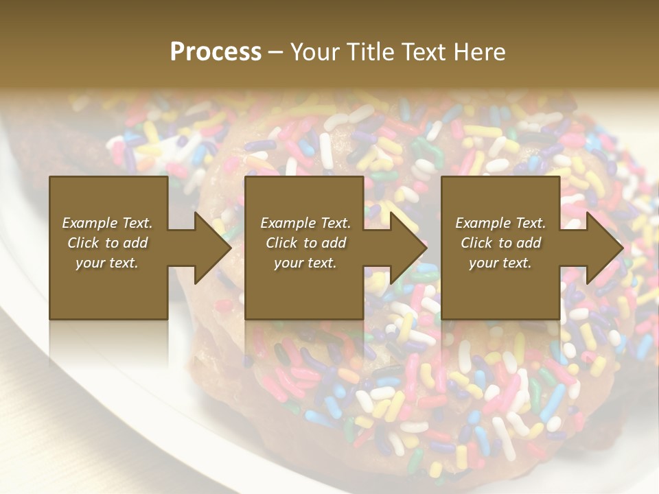 Festive Donuts With Rainbow Sprinkles. PowerPoint Template