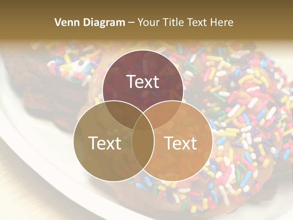 Festive Donuts With Rainbow Sprinkles. PowerPoint Template