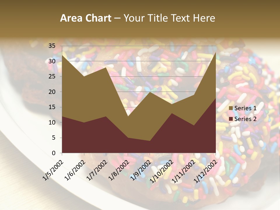 Festive Donuts With Rainbow Sprinkles. PowerPoint Template