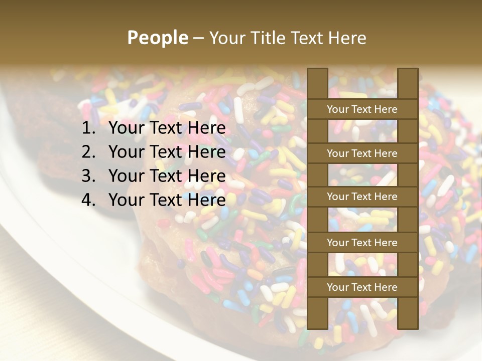 Festive Donuts With Rainbow Sprinkles. PowerPoint Template