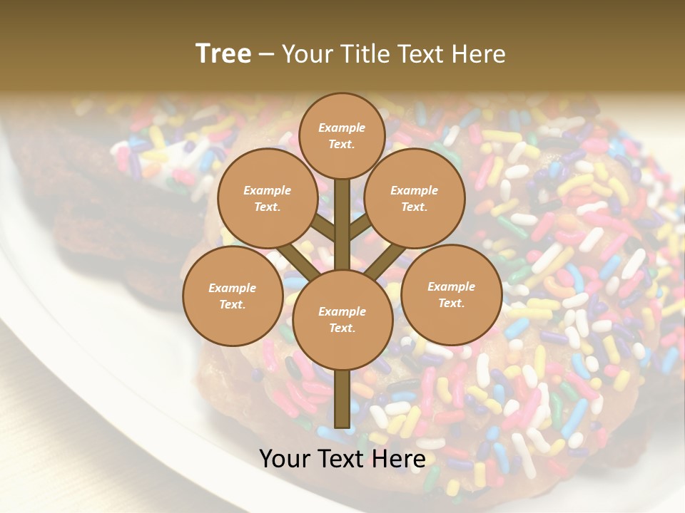 Festive Donuts With Rainbow Sprinkles. PowerPoint Template