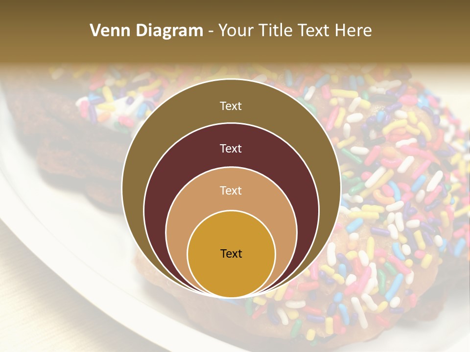 Festive Donuts With Rainbow Sprinkles. PowerPoint Template