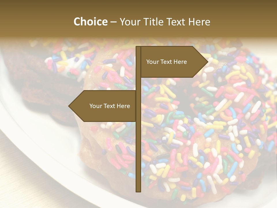 Festive Donuts With Rainbow Sprinkles. PowerPoint Template