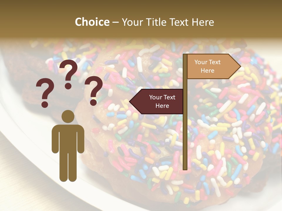 Festive Donuts With Rainbow Sprinkles. PowerPoint Template