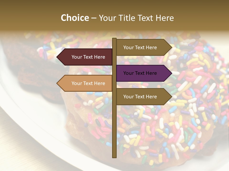 Festive Donuts With Rainbow Sprinkles. PowerPoint Template