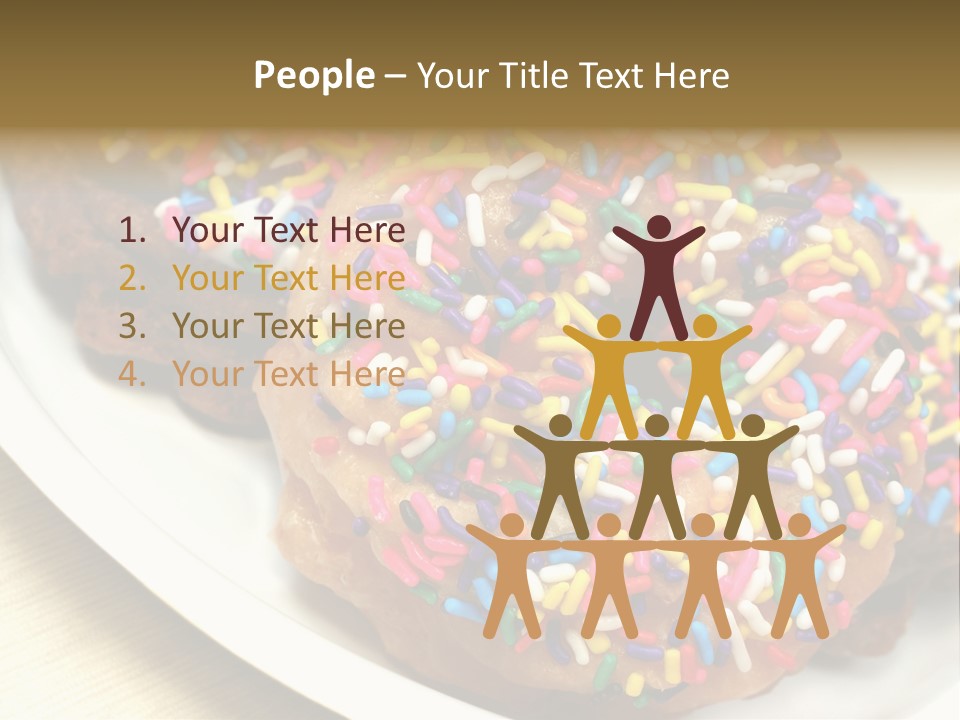 Festive Donuts With Rainbow Sprinkles. PowerPoint Template