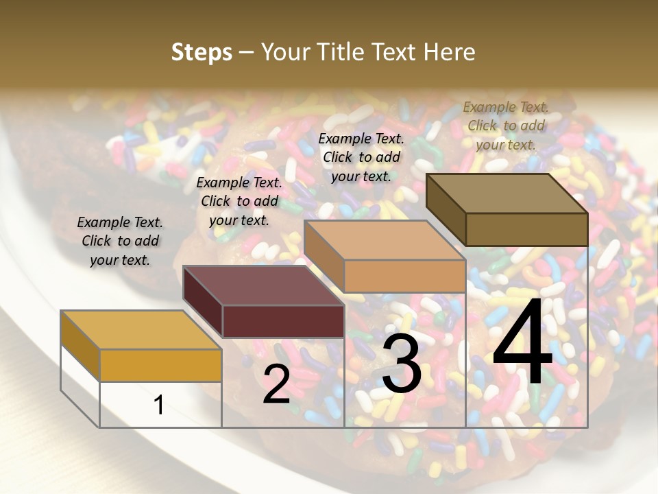 Festive Donuts With Rainbow Sprinkles. PowerPoint Template