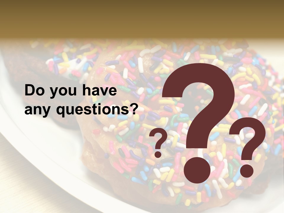 Festive Donuts With Rainbow Sprinkles. PowerPoint Template