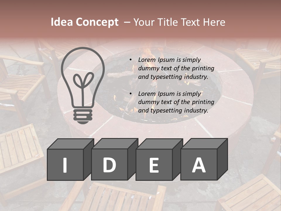 Round Fir Pit PowerPoint Template