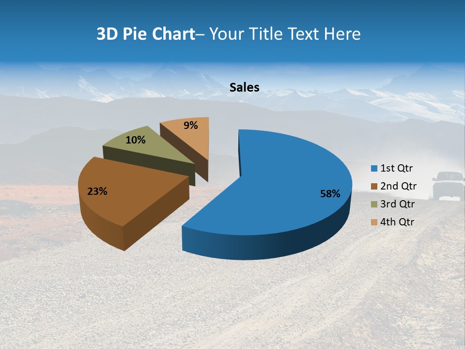Tibetan Road And Mount Everest On Background PowerPoint Template