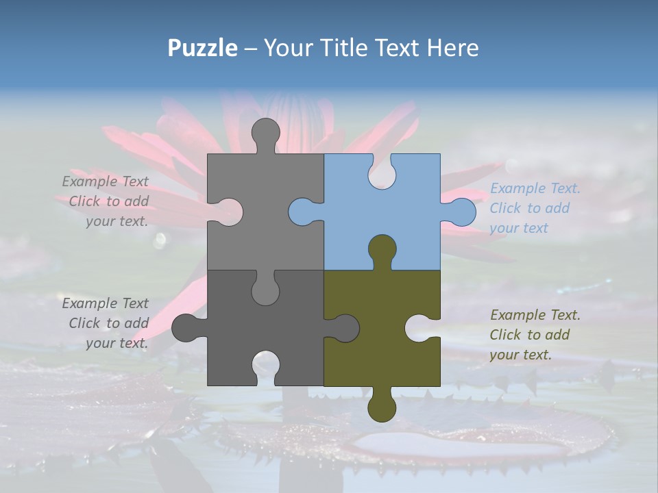 A Red Flower Is In The Middle Of A Body Of Water PowerPoint Template