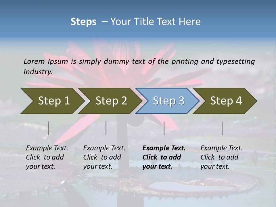 A Red Flower Is In The Middle Of A Body Of Water PowerPoint Template