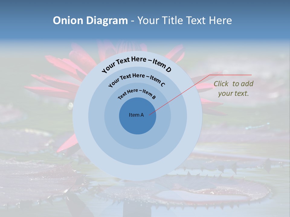 A Red Flower Is In The Middle Of A Body Of Water PowerPoint Template