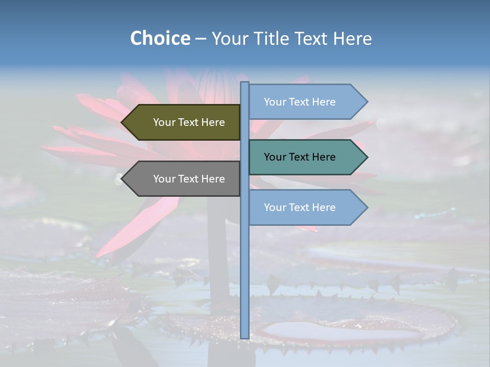 A Red Flower Is In The Middle Of A Body Of Water PowerPoint Template