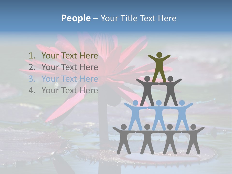 A Red Flower Is In The Middle Of A Body Of Water PowerPoint Template