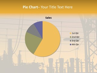 Electric Plant In Denmark, Wires At Sunset PowerPoint Template