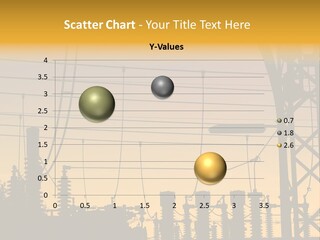 Electric Plant In Denmark, Wires At Sunset PowerPoint Template