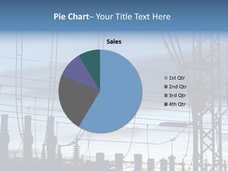 Electric Plant In Denmark, Wires At Sunset PowerPoint Template