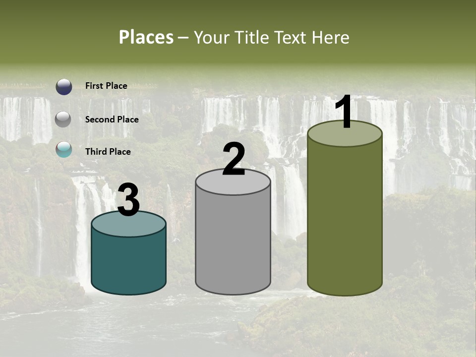 A Large Waterfall In The Middle Of A Body Of Water PowerPoint Template