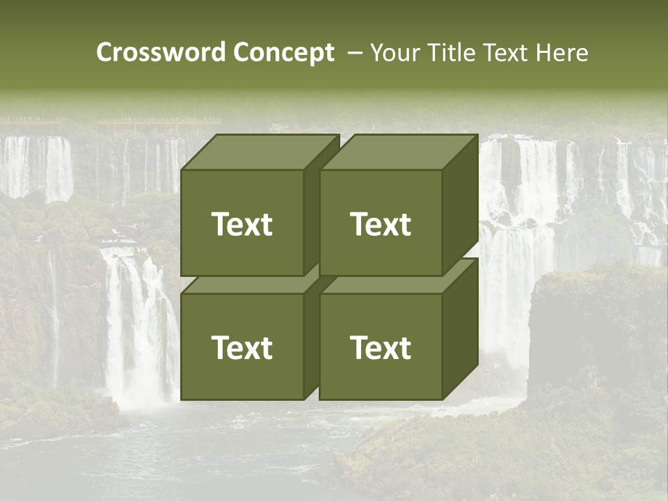 A Large Waterfall In The Middle Of A Body Of Water PowerPoint Template