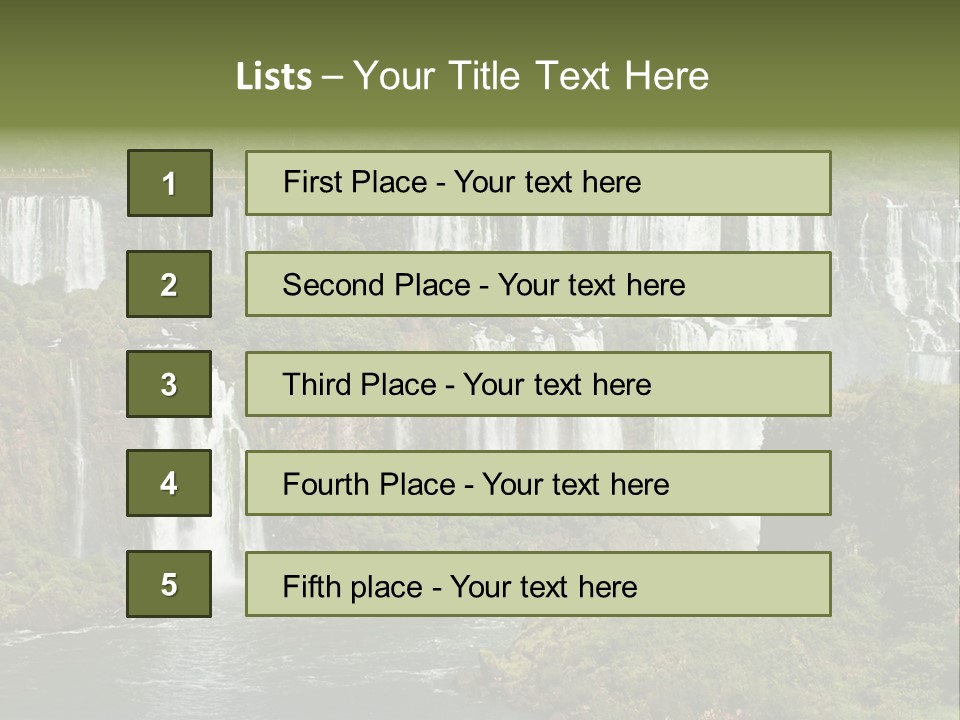 A Large Waterfall In The Middle Of A Body Of Water PowerPoint Template