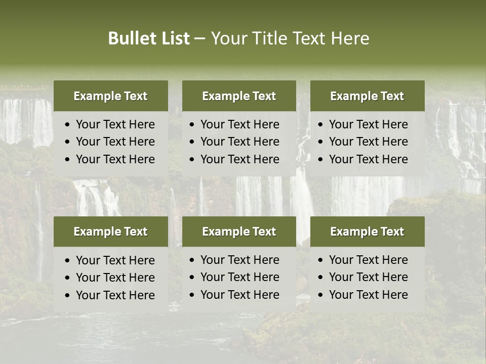 A Large Waterfall In The Middle Of A Body Of Water PowerPoint Template