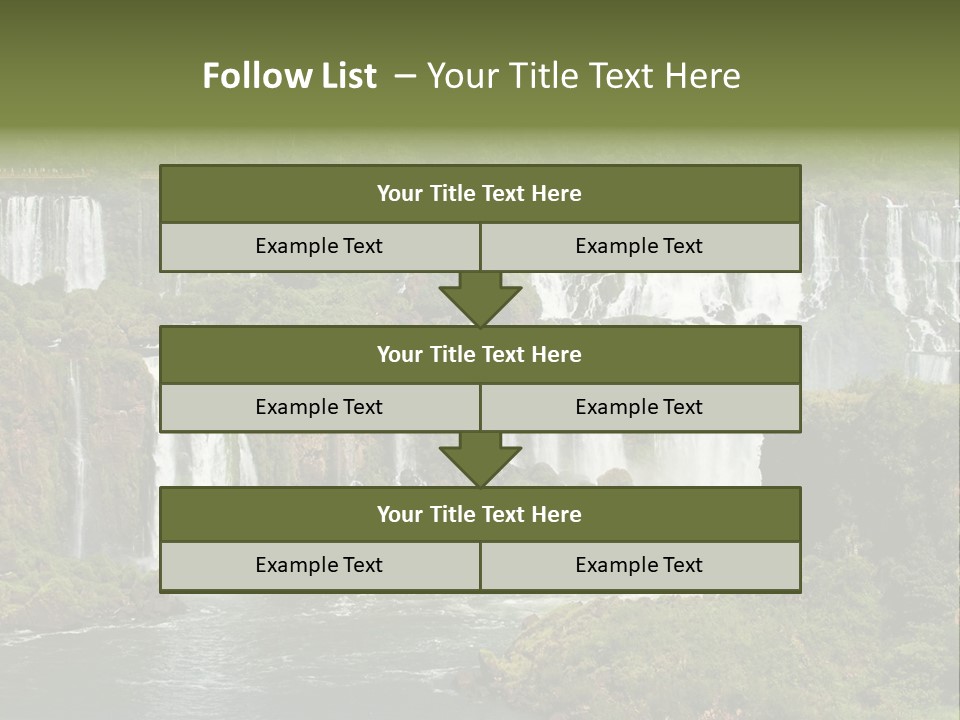 A Large Waterfall In The Middle Of A Body Of Water PowerPoint Template