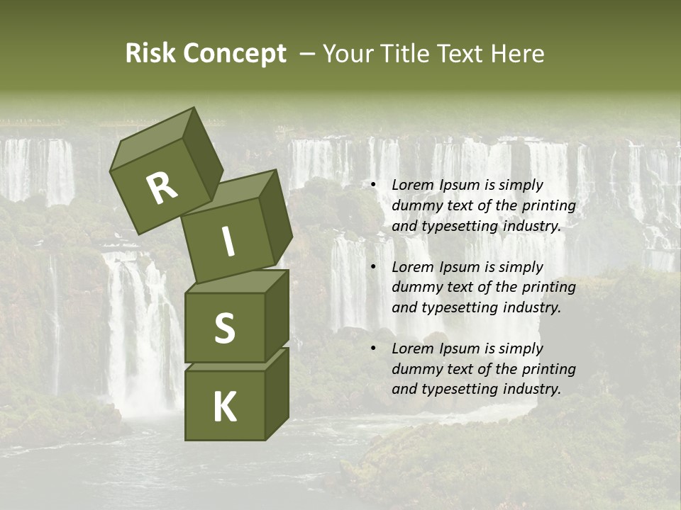 A Large Waterfall In The Middle Of A Body Of Water PowerPoint Template