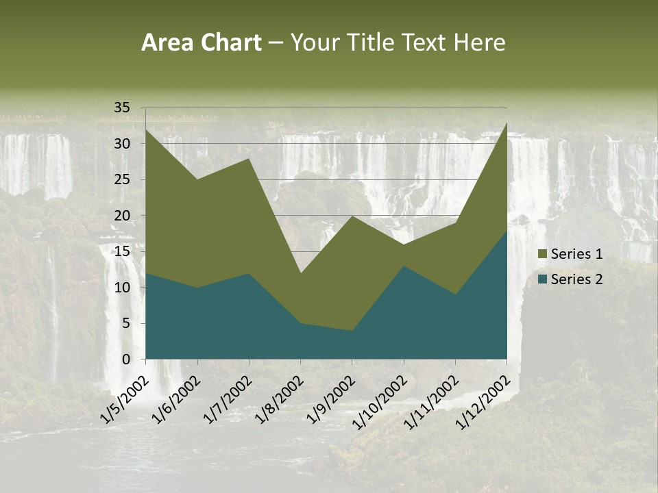 A Large Waterfall In The Middle Of A Body Of Water PowerPoint Template