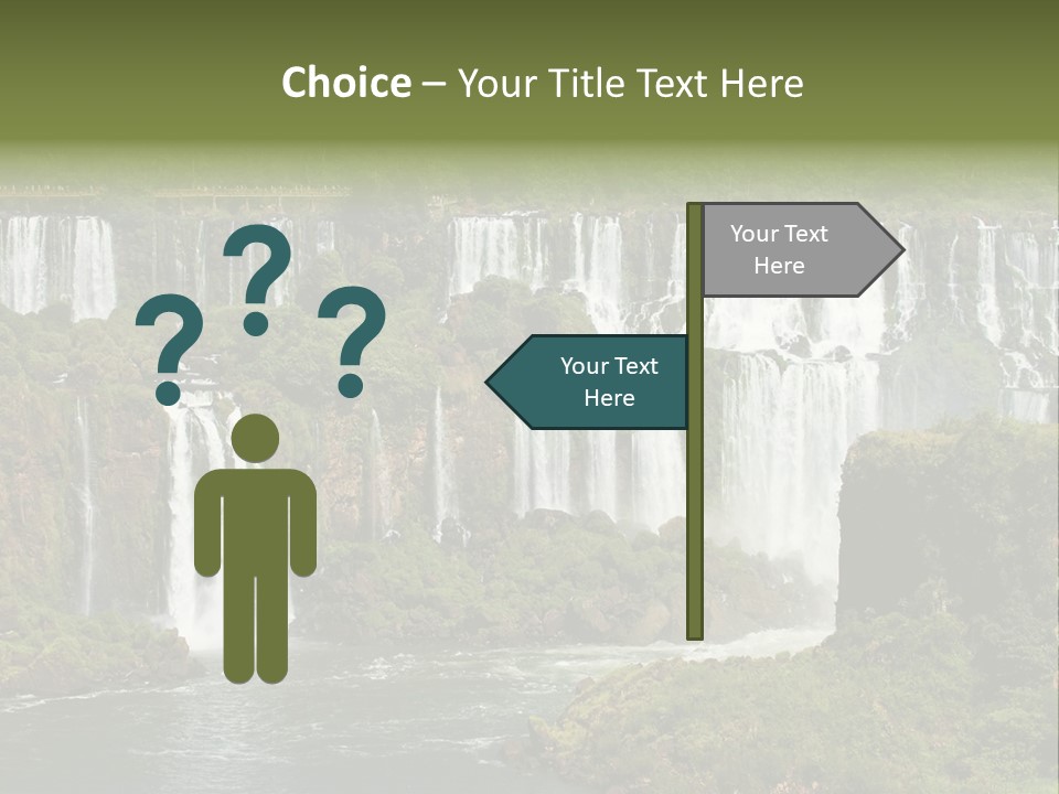 A Large Waterfall In The Middle Of A Body Of Water PowerPoint Template