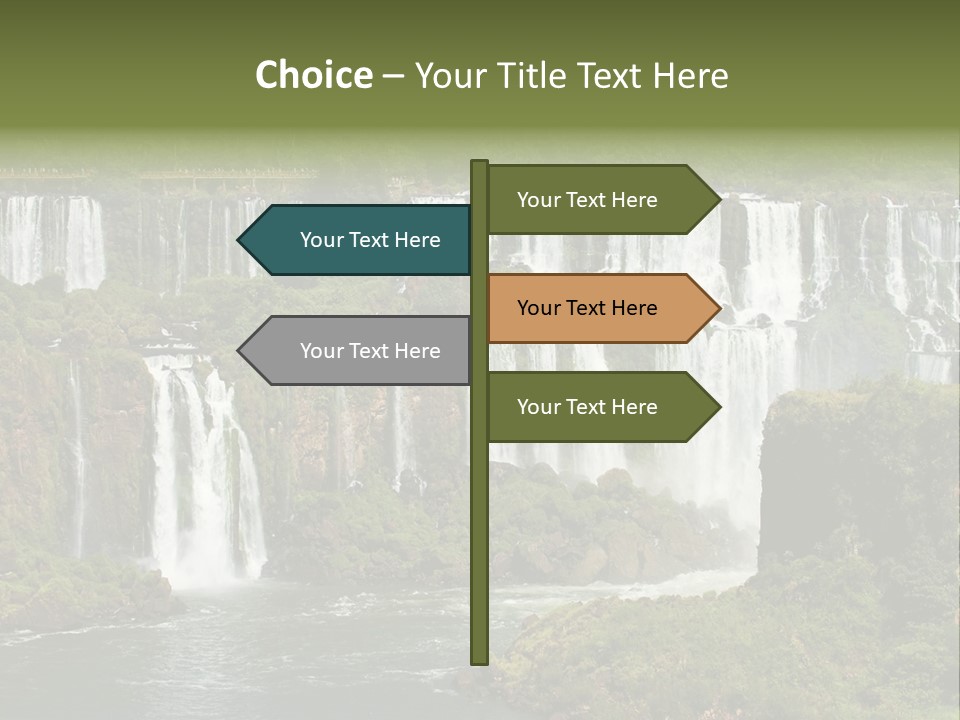 A Large Waterfall In The Middle Of A Body Of Water PowerPoint Template