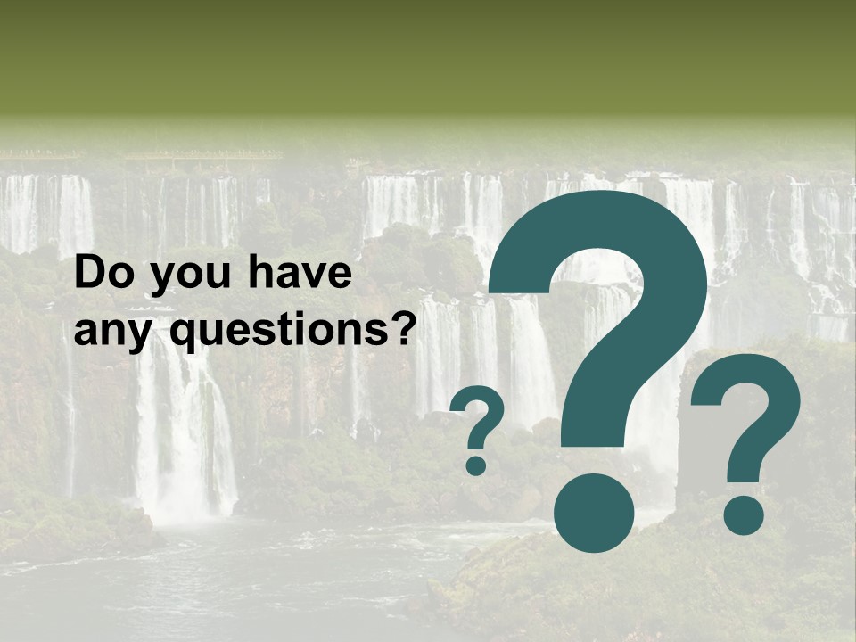 A Large Waterfall In The Middle Of A Body Of Water PowerPoint Template