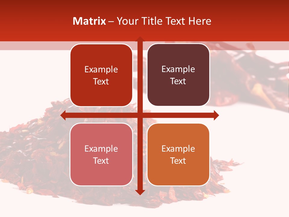 Pile Of Hot Red Chilli Chillies Pepper, Dried And Crushed. Second Pile Of Whole Chillies On Background. Shallow Dof, Isolated On White PowerPoint Template