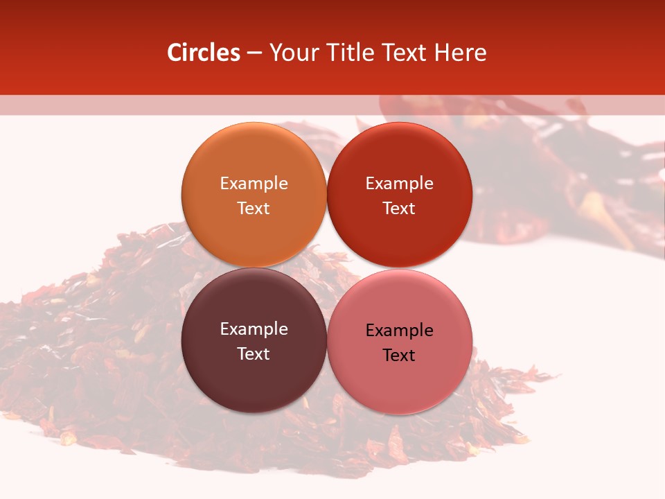 Pile Of Hot Red Chilli Chillies Pepper, Dried And Crushed. Second Pile Of Whole Chillies On Background. Shallow Dof, Isolated On White PowerPoint Template