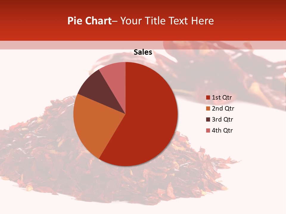 Pile Of Hot Red Chilli Chillies Pepper, Dried And Crushed. Second Pile Of Whole Chillies On Background. Shallow Dof, Isolated On White PowerPoint Template