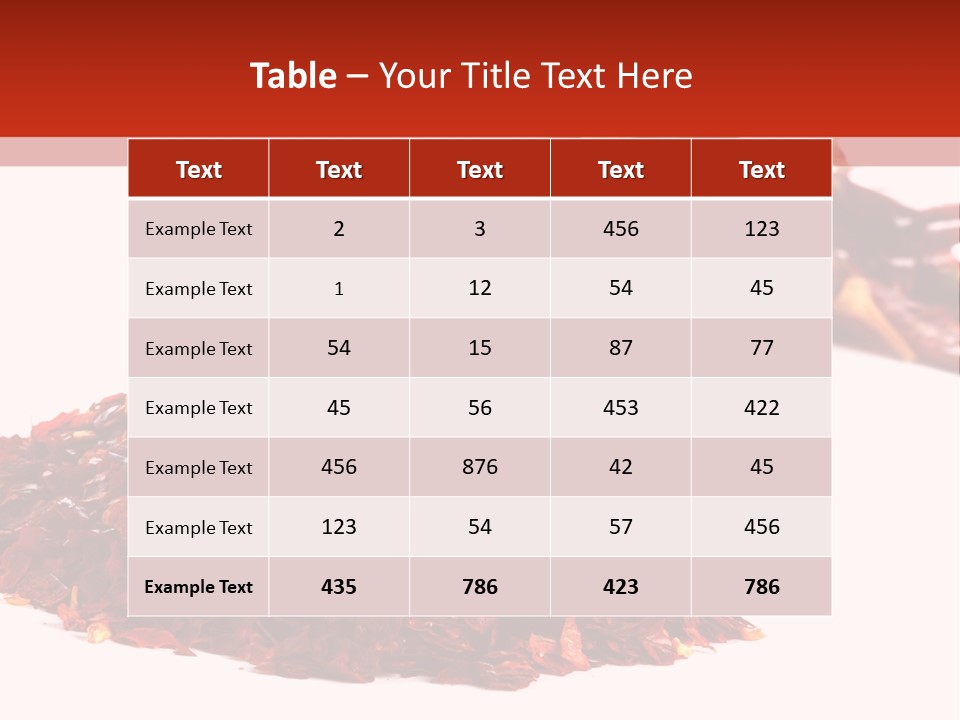 Pile Of Hot Red Chilli Chillies Pepper, Dried And Crushed. Second Pile Of Whole Chillies On Background. Shallow Dof, Isolated On White PowerPoint Template