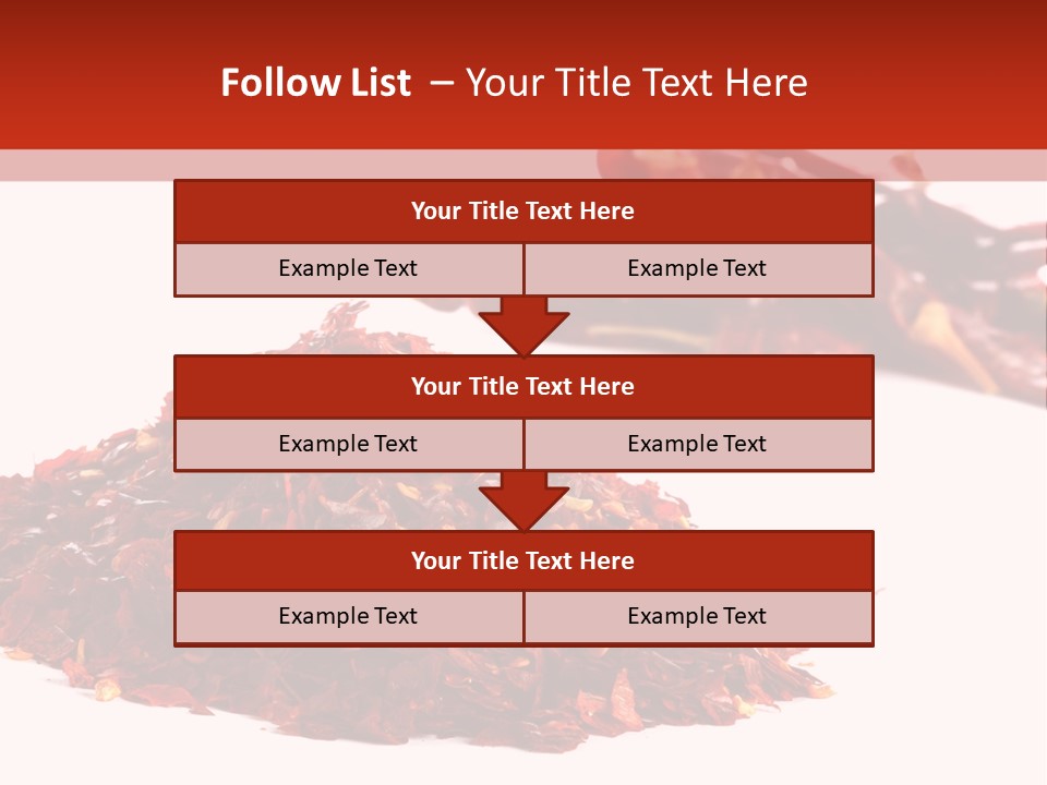 Pile Of Hot Red Chilli Chillies Pepper, Dried And Crushed. Second Pile Of Whole Chillies On Background. Shallow Dof, Isolated On White PowerPoint Template