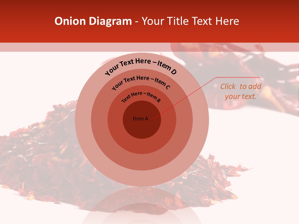 Pile Of Hot Red Chilli Chillies Pepper, Dried And Crushed. Second Pile Of Whole Chillies On Background. Shallow Dof, Isolated On White PowerPoint Template